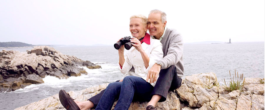 older couple enjoying ocean view 