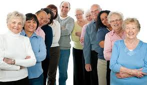 group of senior adults smiling