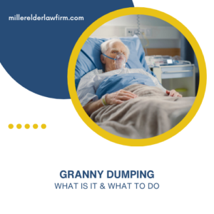 older man in a hospital bed dropped off by assisted living and called granny dumping